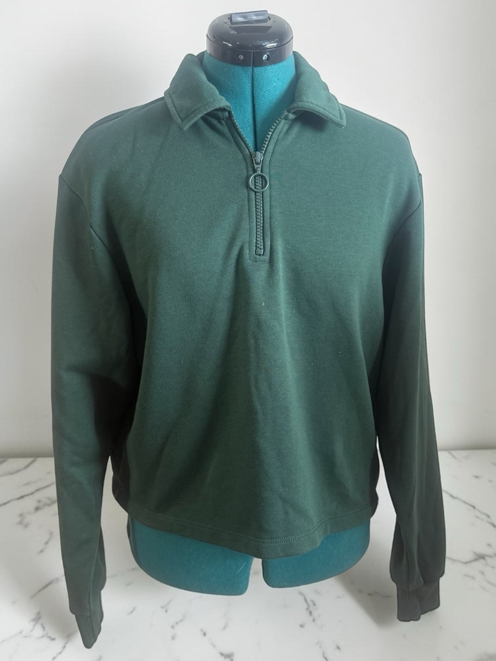 ASOS Dark Green Cowl Zip Sweater